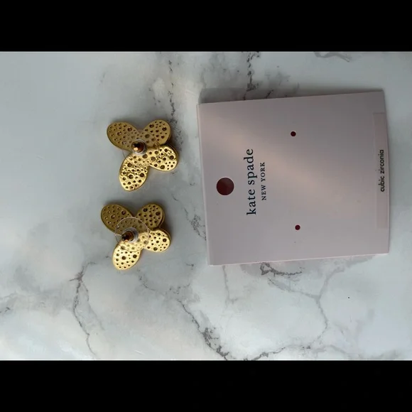 Kate Spade In a Flutter Butterfly Stud Earrings. Cubic Zirconia. Large. NWT . - Picture 4 of 5